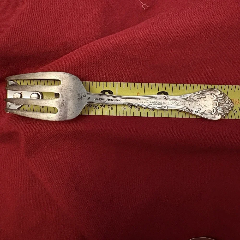 Vintage Alvin Chateau Rose Sterling Silver Baby Fork 4 1/8